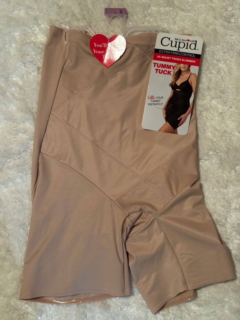 NWT Cupid High-Waist Tummy Tuck Shapewear Shorts - Beige XL
